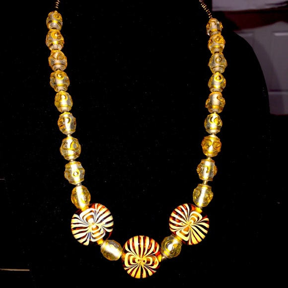 Italian Murano Glass Beaded Necklace& Earrings - Picture 1 of 3